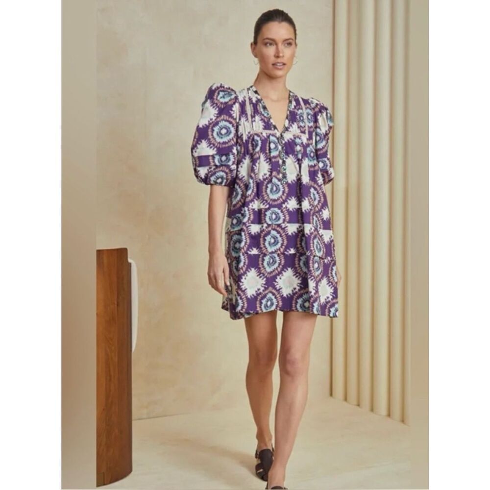 HUNTER BELL Jenkins Dress in London Rain Purple Size XS